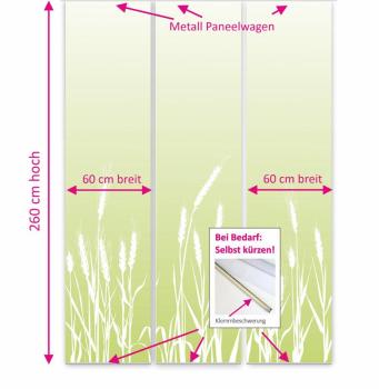 cereal 24 – Apfel Flächenvorhang - 3teiliges Set Flächenvorhang 3er Set, Schiebegardine, Schiebegardinen, blickdicht, Flächenvorhang blickdicht, Schiebevorhang,